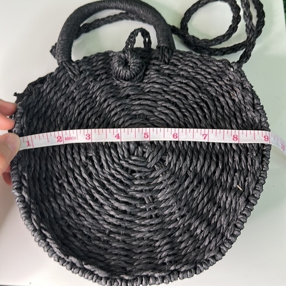 Black Straw Shoulder Bag Womens O/S - Picture 11 of 11